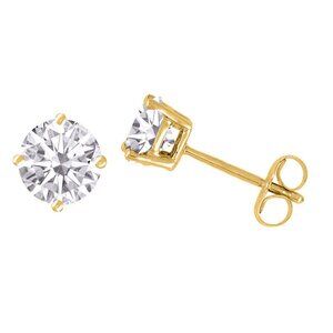 V3 Jewelry 18K Gold Plated 1.0CT Lab Grown White Diamond Stud Earrings